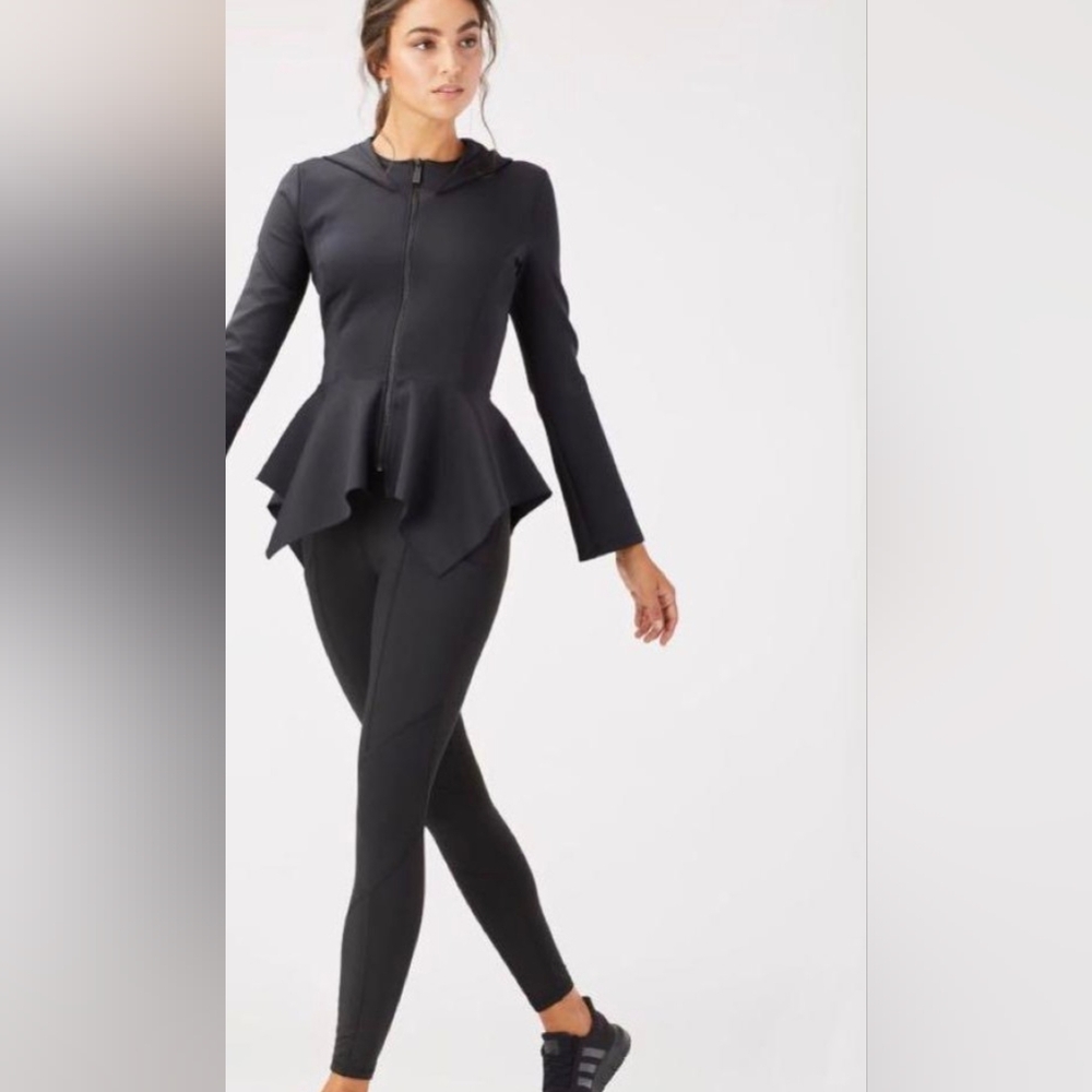 MICHI Black Peplum Utility Jacket